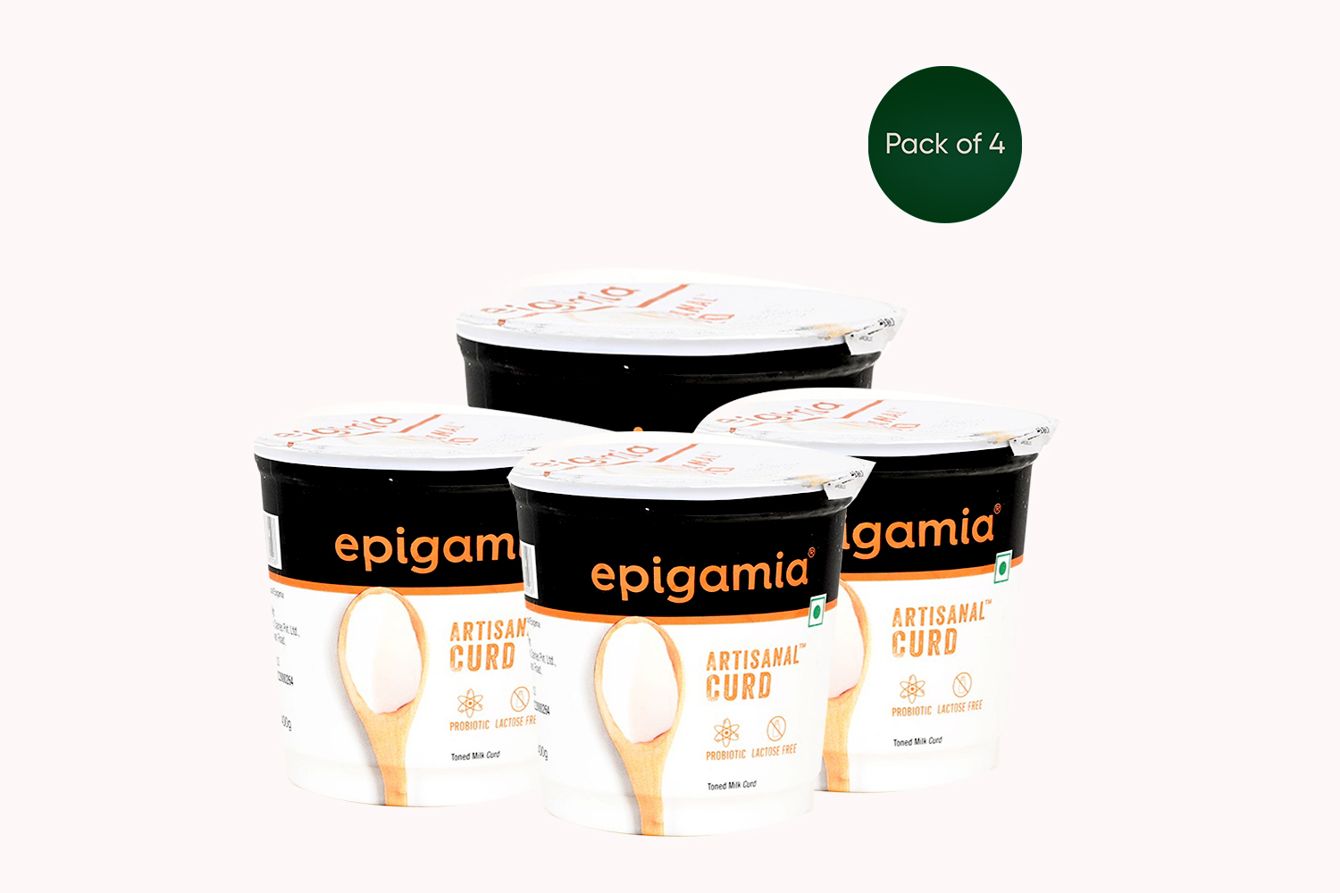 Epigamia Lactose Free Curd (Pack of 4)