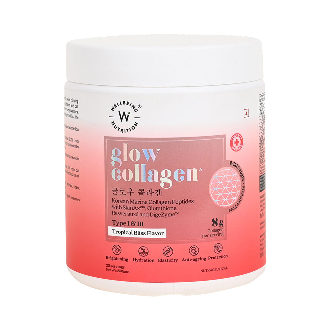 wellbeing nutrition glow collagen with glutathione 25 servings - 250g Skin that looks plumper Steal my glow hack and